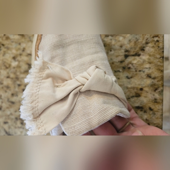 TOMS Sunrise Canvas Slip On Bow Flats Loafer Mules In Beige/ivory. Size 6 - Picture 13 of 15